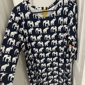 crown and ivy elephant navy dress